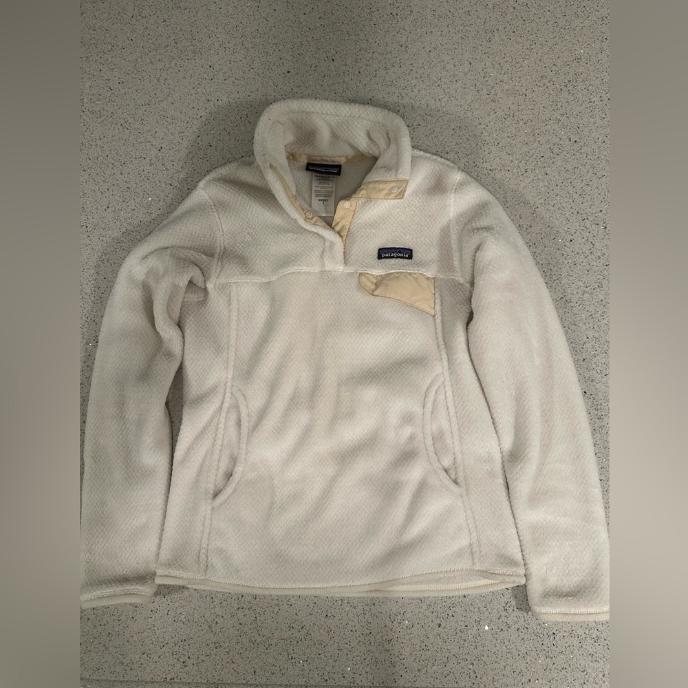 Patagonia Retool Snap Cream White Pullover Small